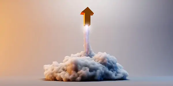 Explosion simulation with arrow sign