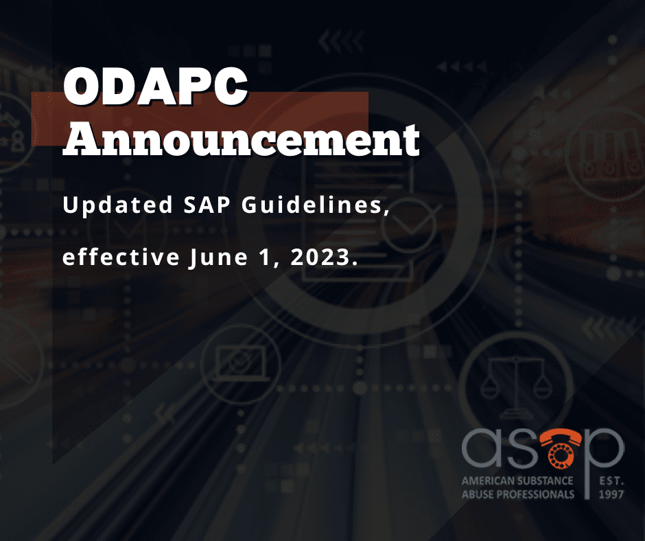 DOT news - updated ODAPC SAP Guidelines