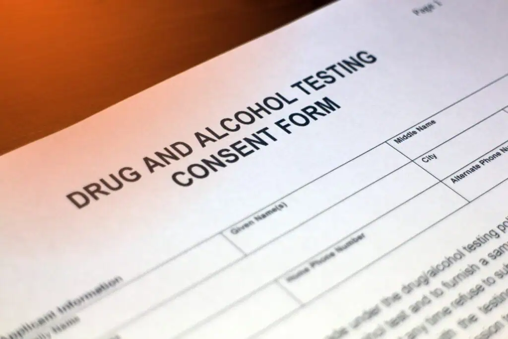 Close-up of a pre-employment drug test result